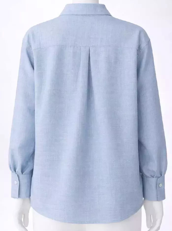 شومیز زنانه بیسیک لینن آبی مارشال (Marshall) سین استایل