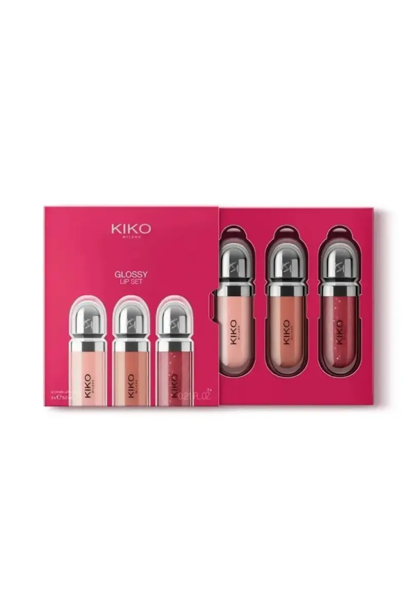 لیپ گلاس کیکو‌ میلانو مدل Glossy مجموعه ۳ عددی  (KIKO)