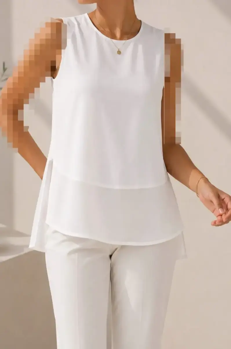 تاپ زنانه کرپ آستین حلقه‌ای بنی (Benny) کد 9962