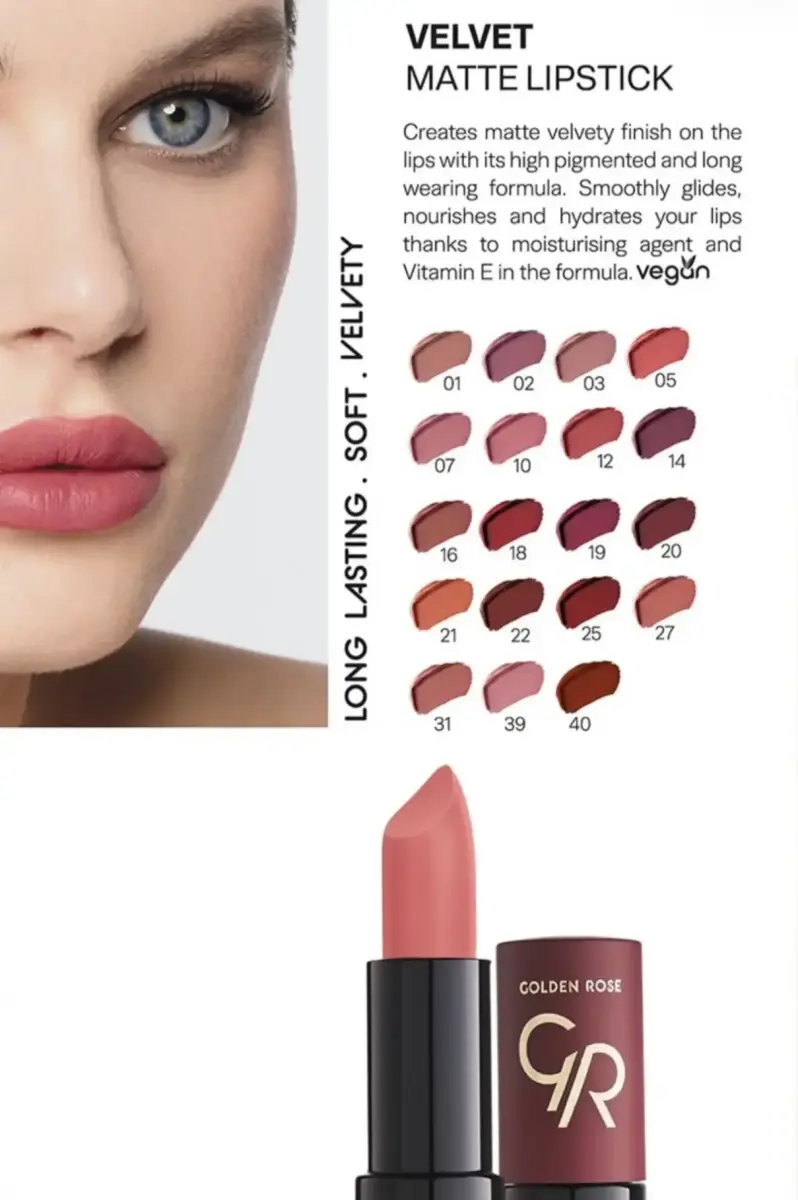 رژ لب جامد مدل Velvet Matte گلدن رز (Golden Rose)