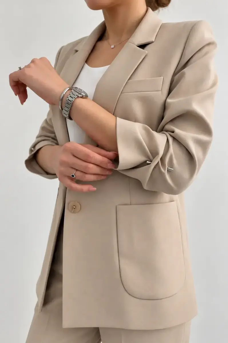 کت و شلوار راسته زنانه کرپ کلودیا (Claudia) کد 5252