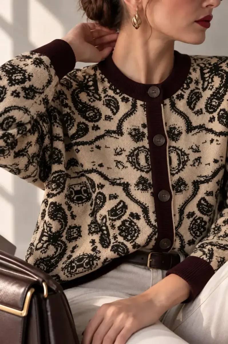 ژاکت بافت زنانه کارمل (Carmel) سین استایل