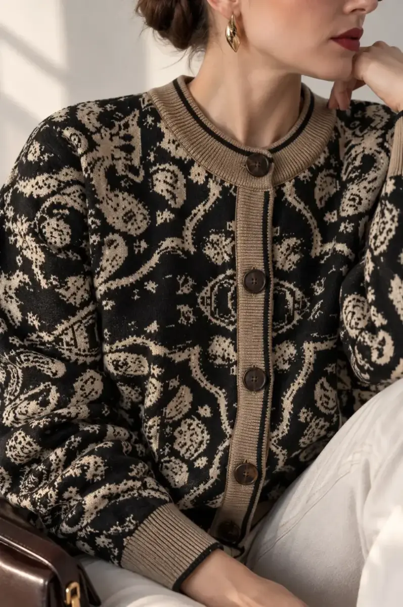 ژاکت بافت زنانه کارمل (Carmel) سین استایل