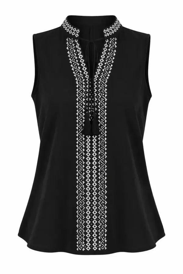 تاپ زنانه کرپ گلدوزی آمیان (Amian) کد 3098